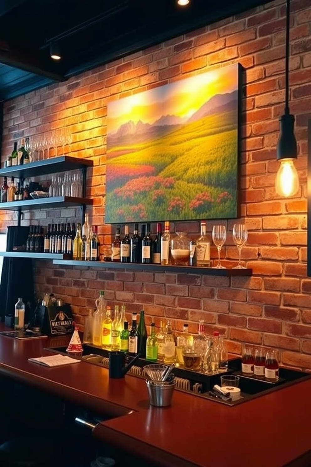 Bar Area Wall Painting Ideas 25