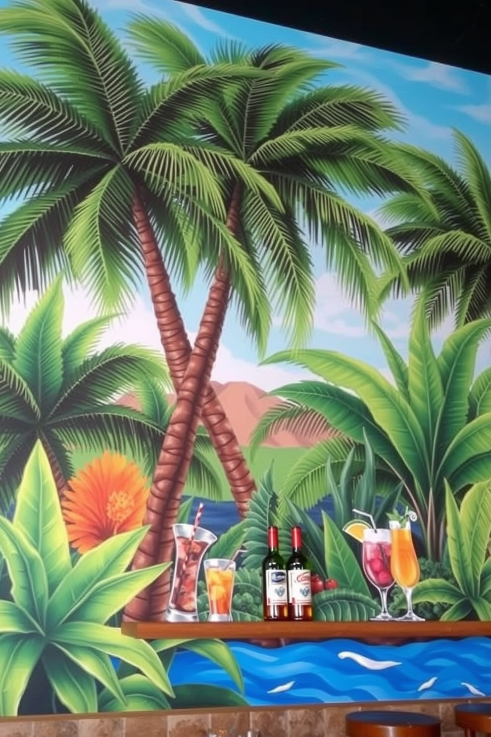 Bar Area Wall Painting Ideas 4