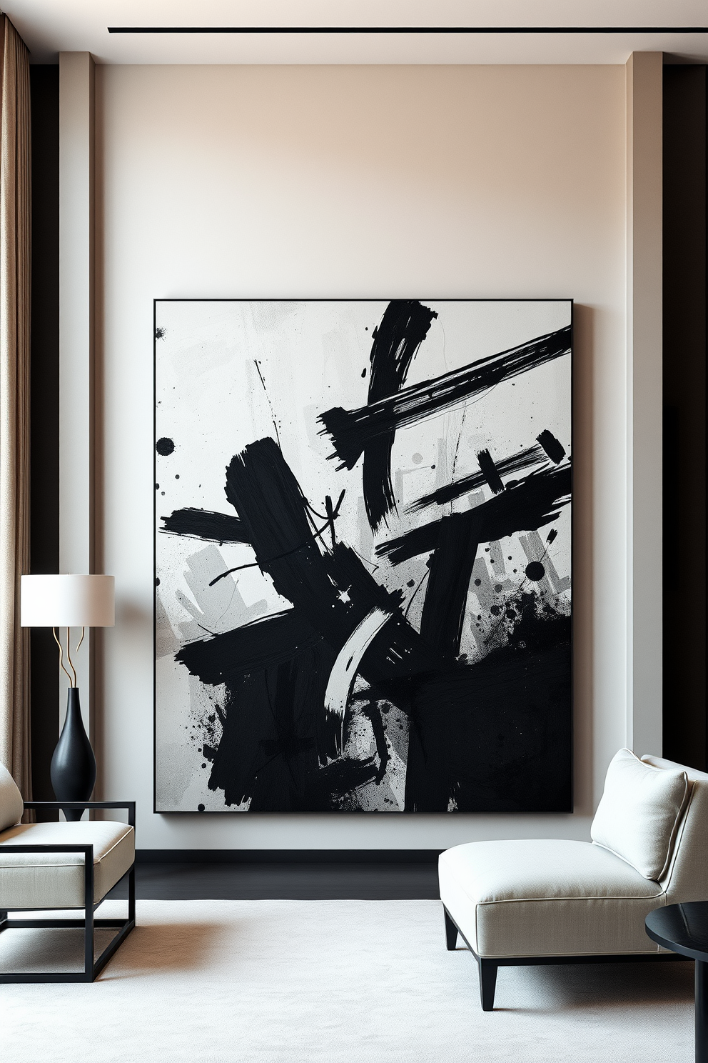 Black Wall Painting Ideas 14