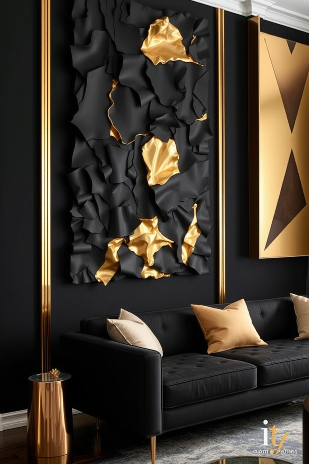 Black Wall Painting Ideas 20