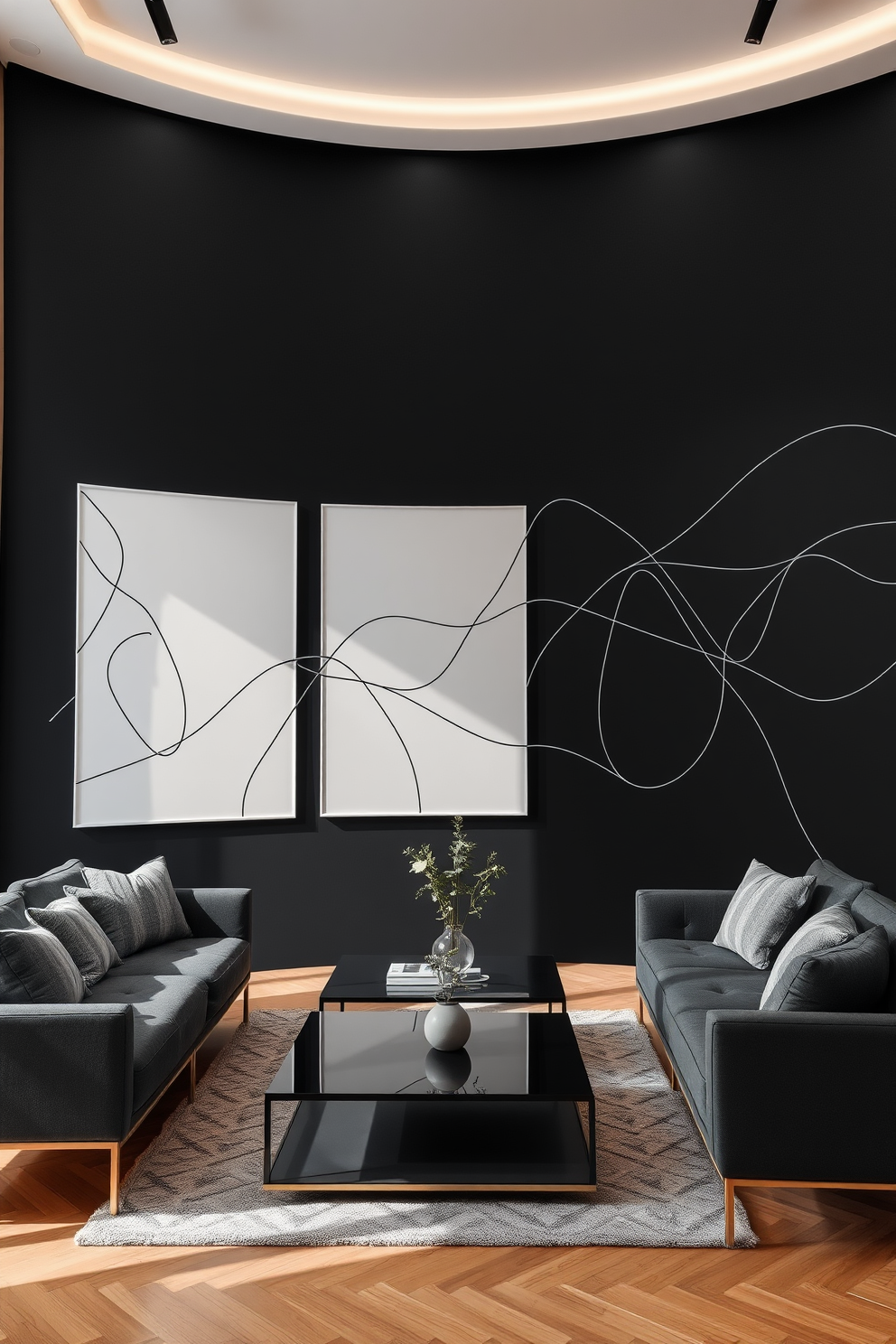 Black Wall Painting Ideas 29