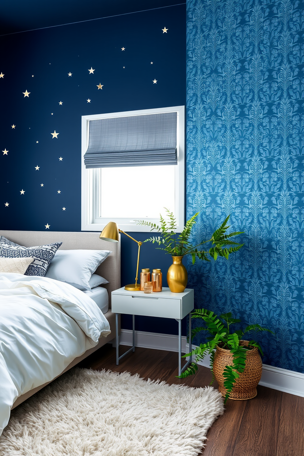 Blue Wallpaper Decorating Ideas 14