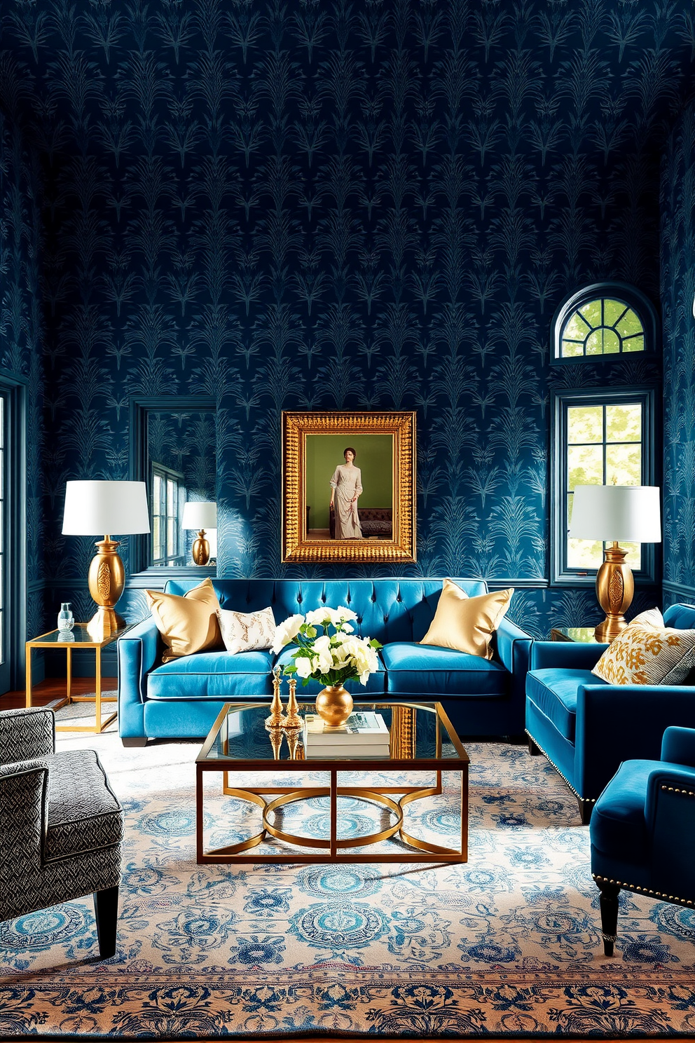 Blue Wallpaper Decorating Ideas 17