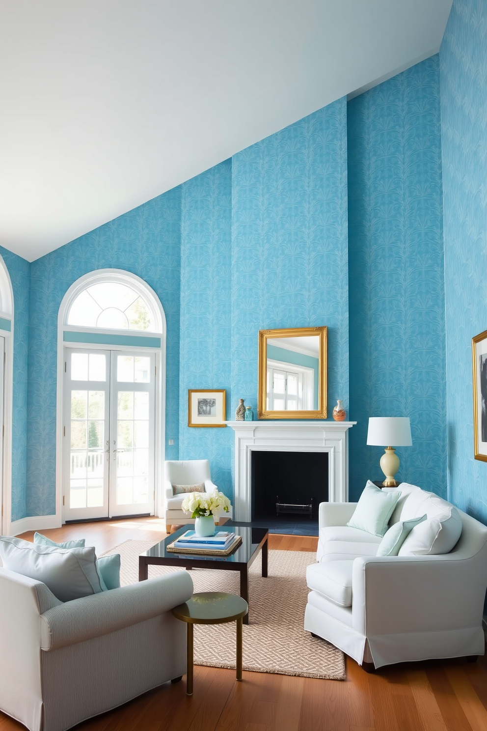 Blue Wallpaper Decorating Ideas 21