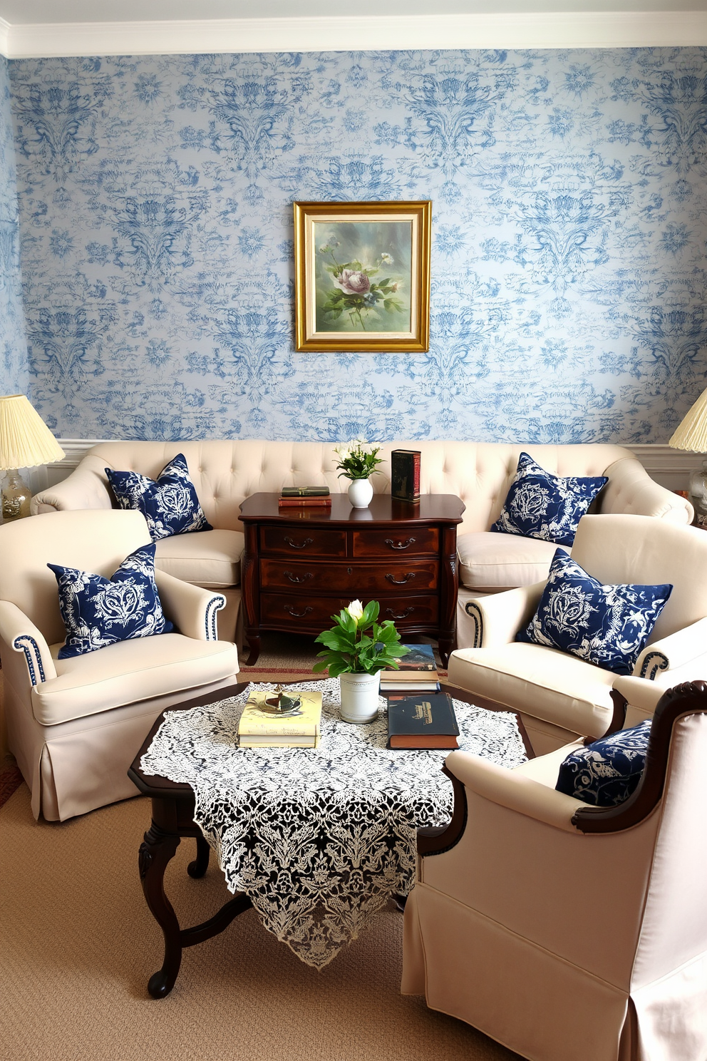 Blue Wallpaper Decorating Ideas 23