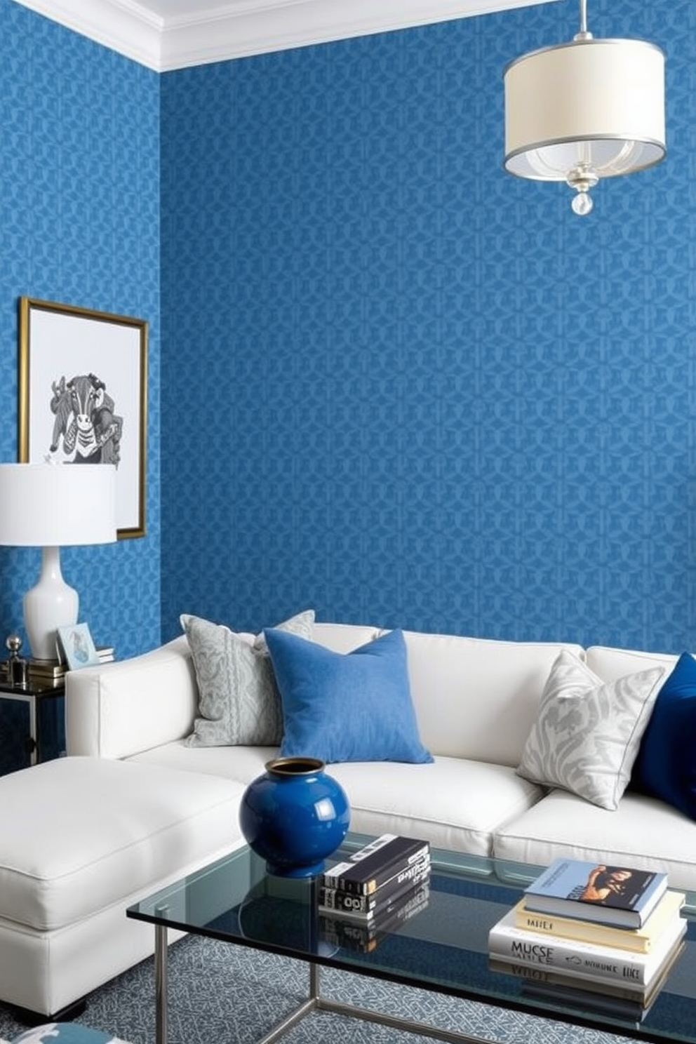 Blue Wallpaper Decorating Ideas 26