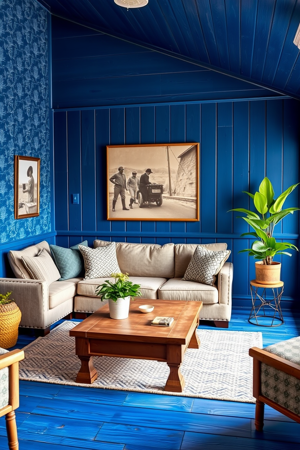 Blue Wallpaper Decorating Ideas 27