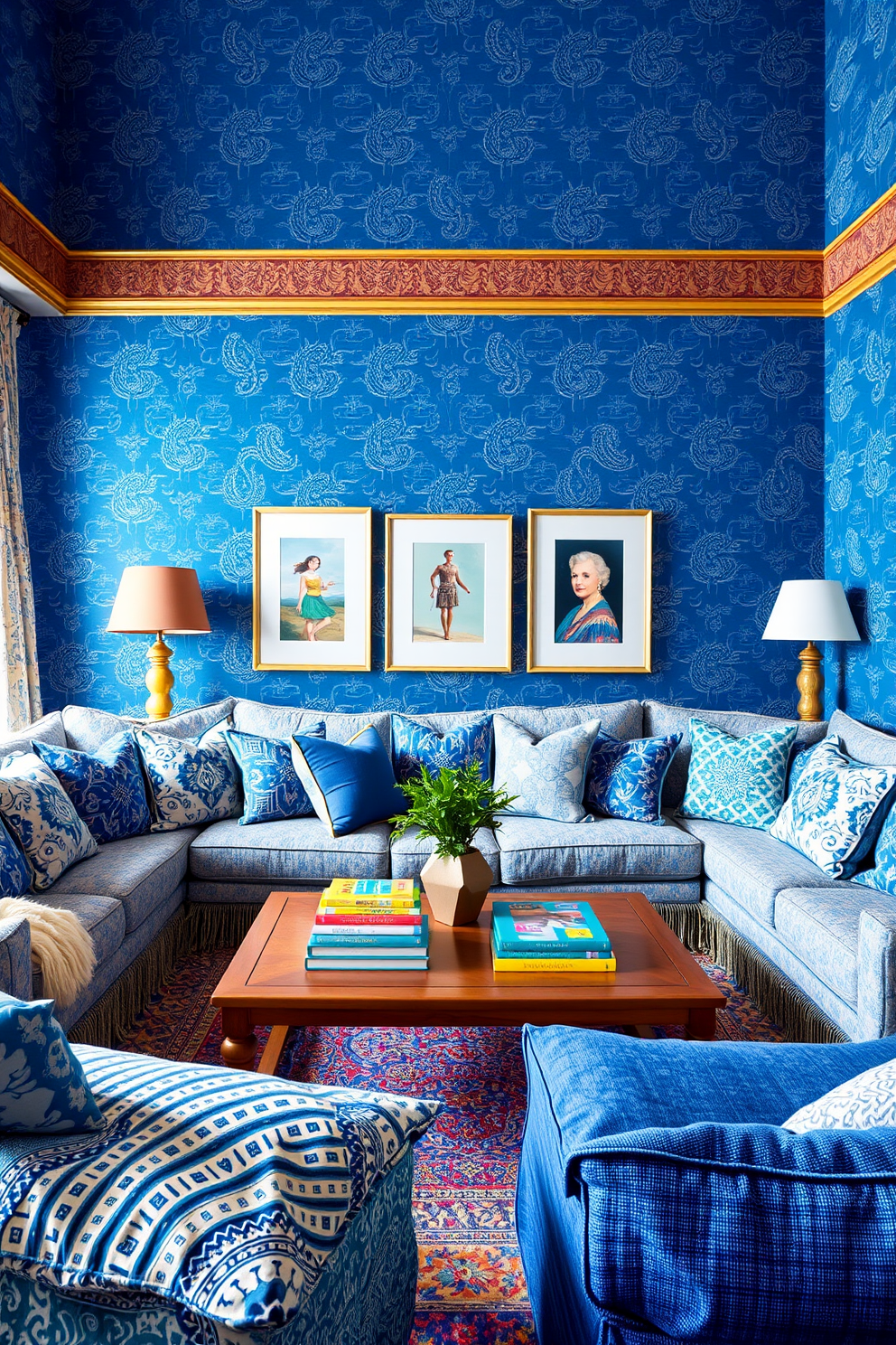 Blue Wallpaper Decorating Ideas 28