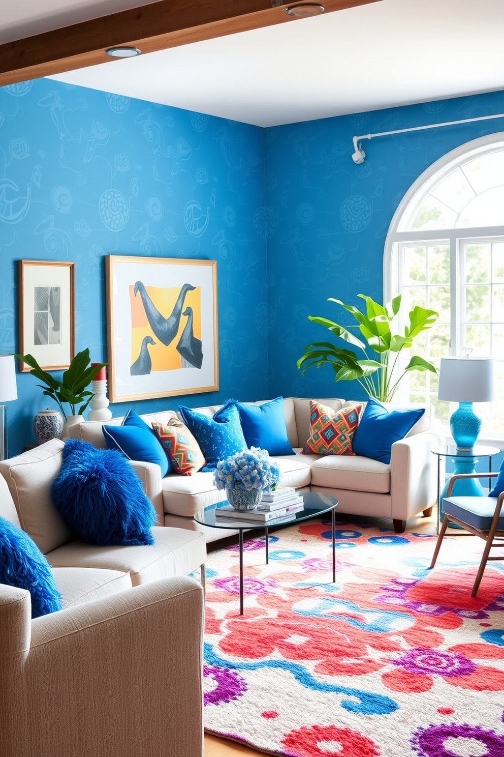 Blue Wallpaper Decorating Ideas 29