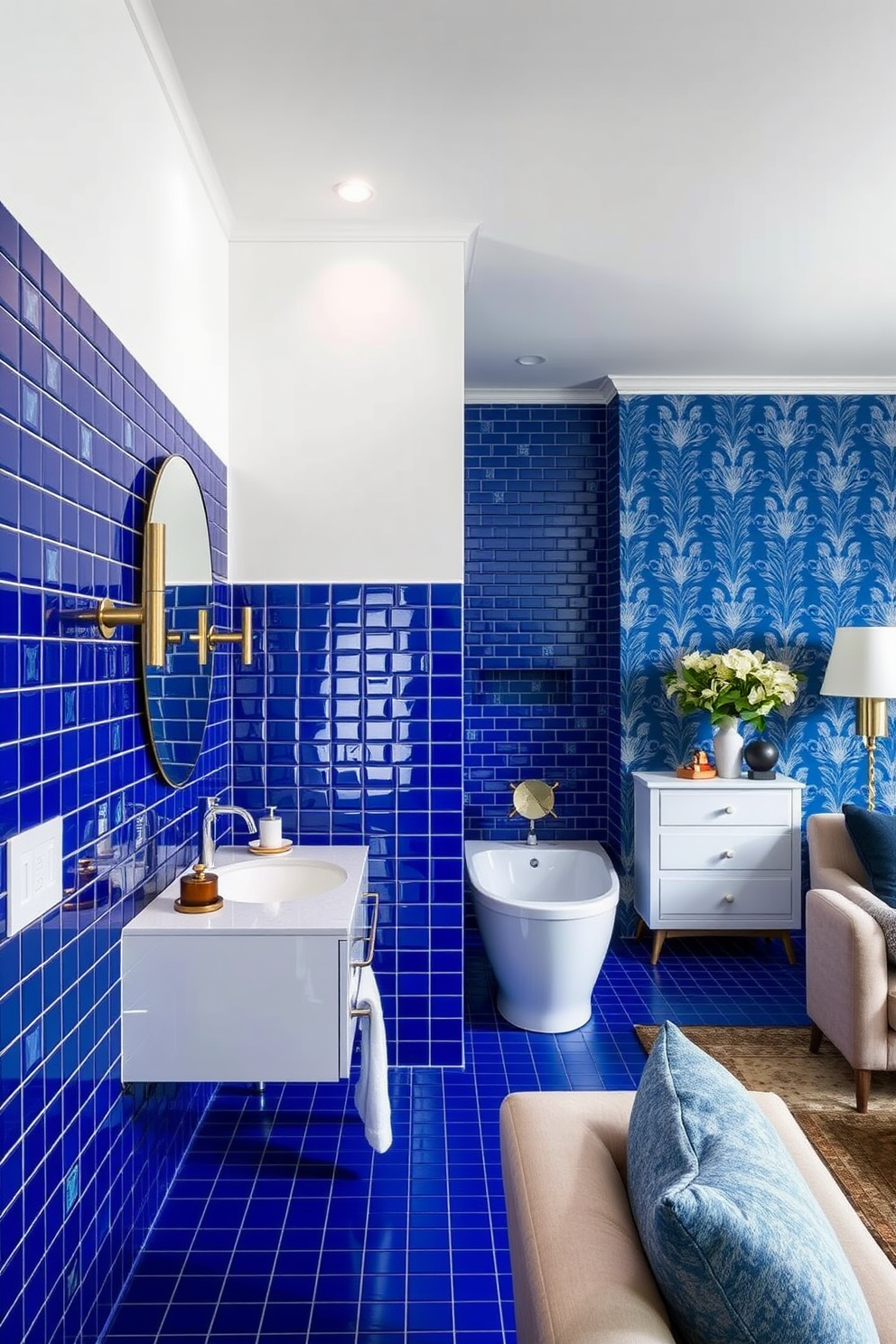 Blue Wallpaper Decorating Ideas 9