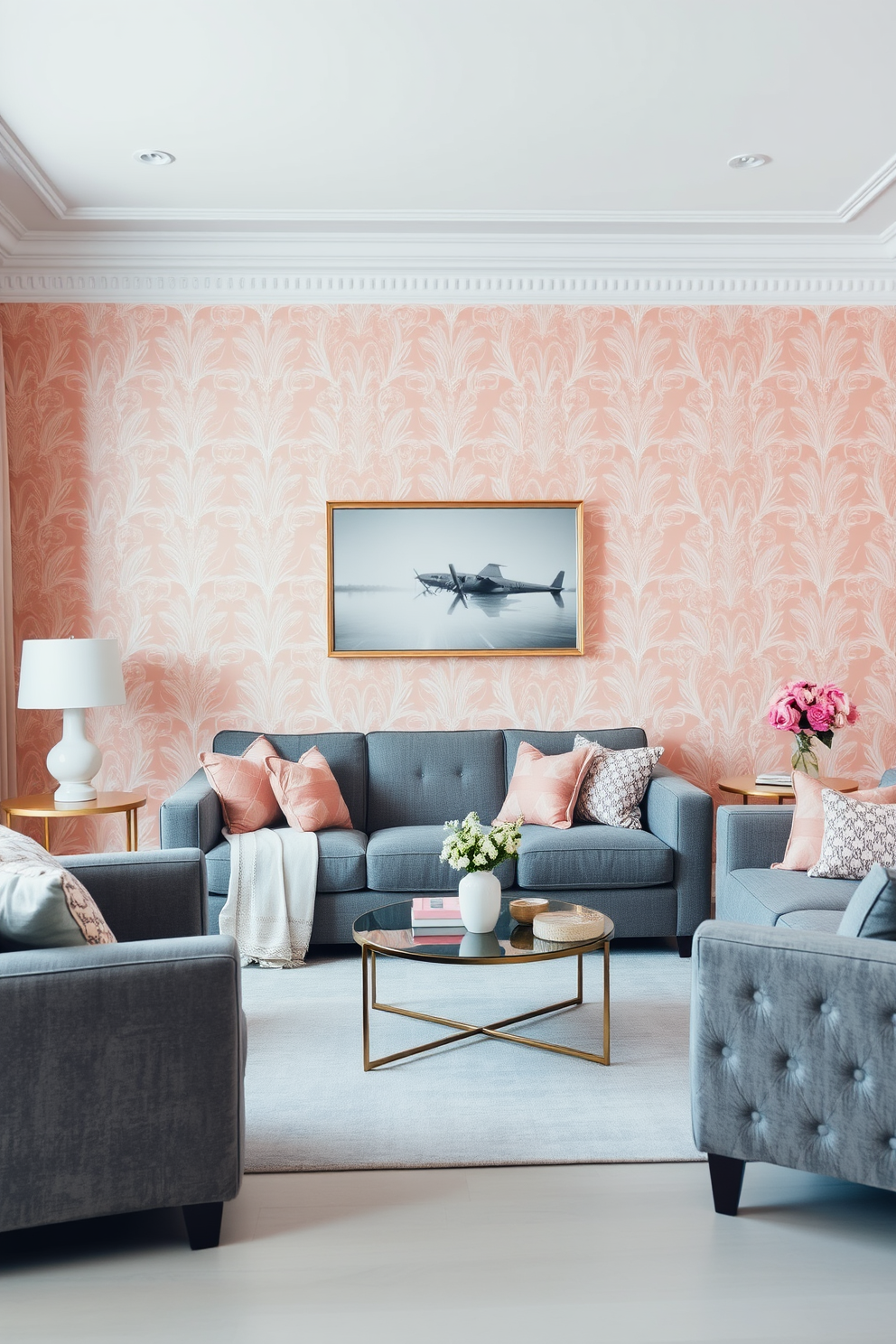 Blush Wallpaper Decorating Ideas 12