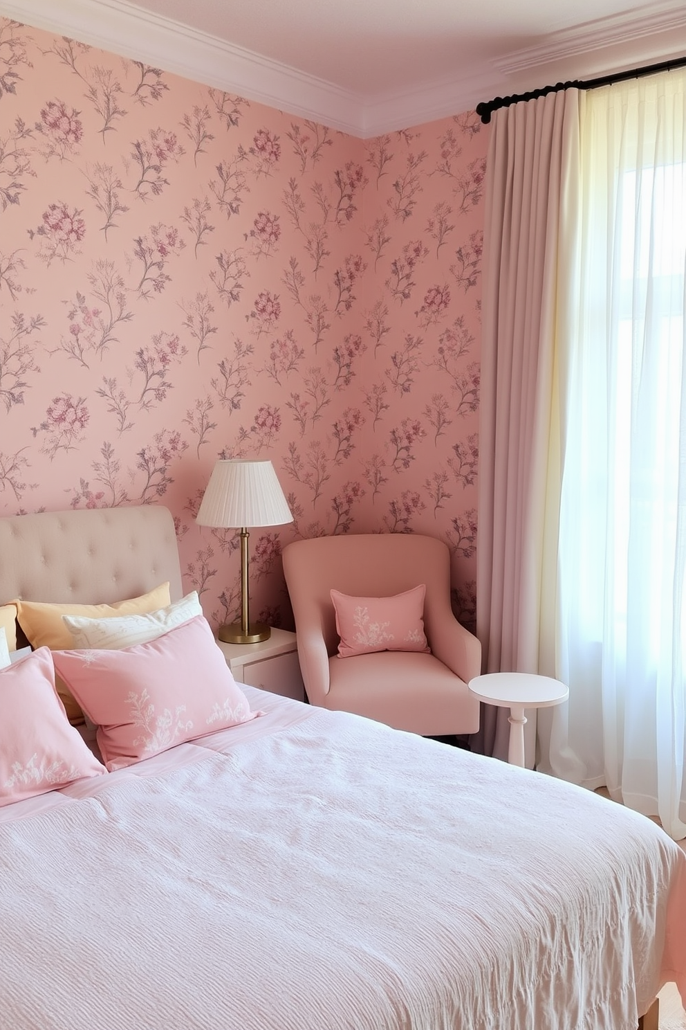 Blush Wallpaper Decorating Ideas 16