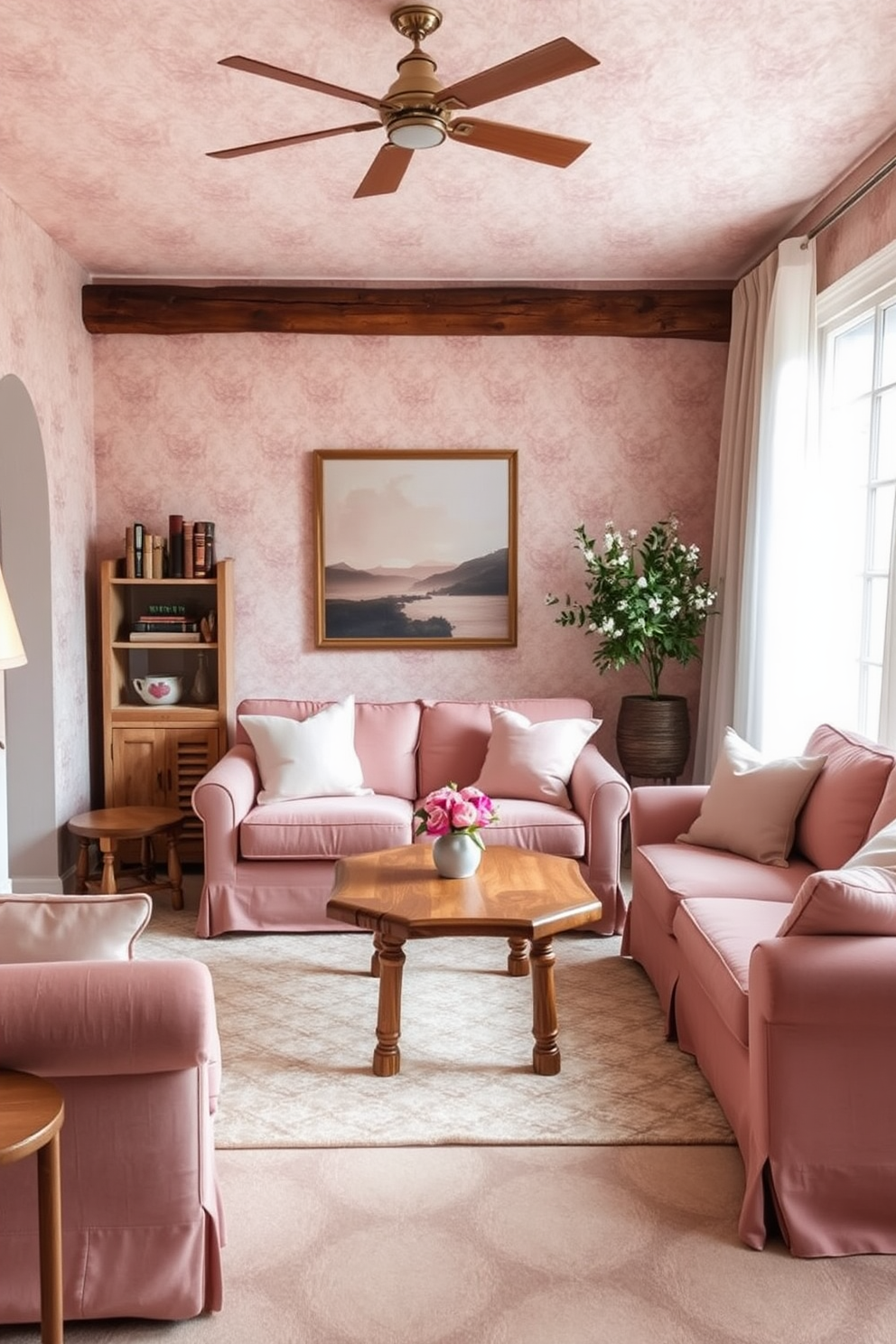 Blush Wallpaper Decorating Ideas 22