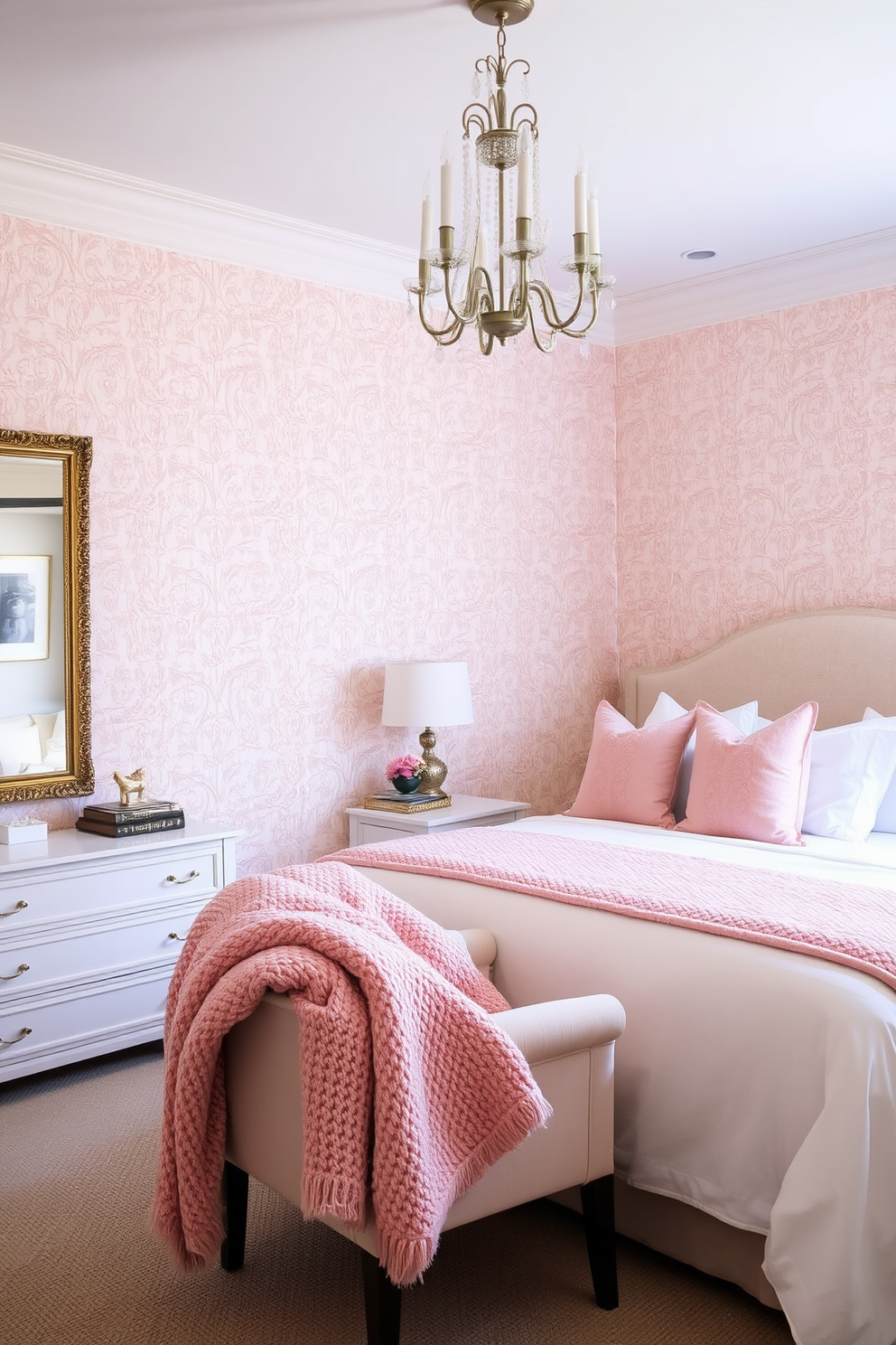 Blush Wallpaper Decorating Ideas 26