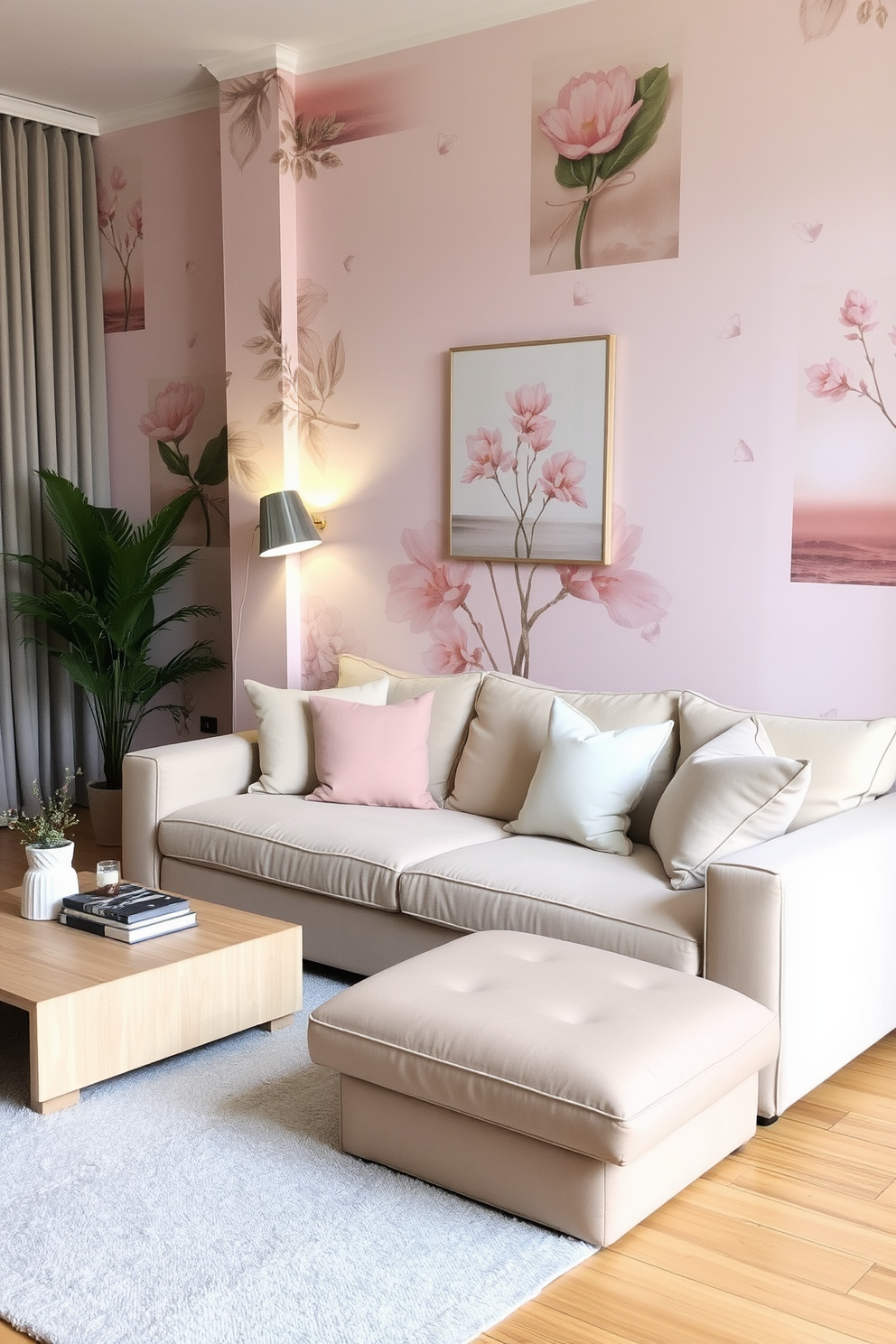 Blush Wallpaper Decorating Ideas 29