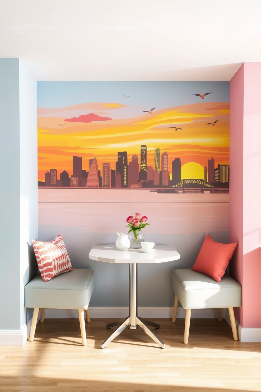 Breakfast Nook Wall Painting Ideas 19