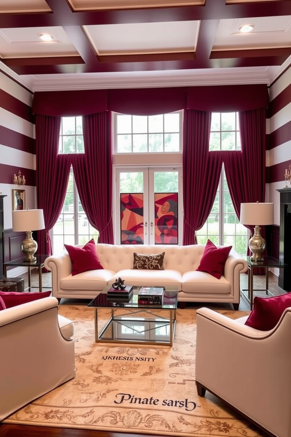 Burgundy Wall Painting Ideas 17