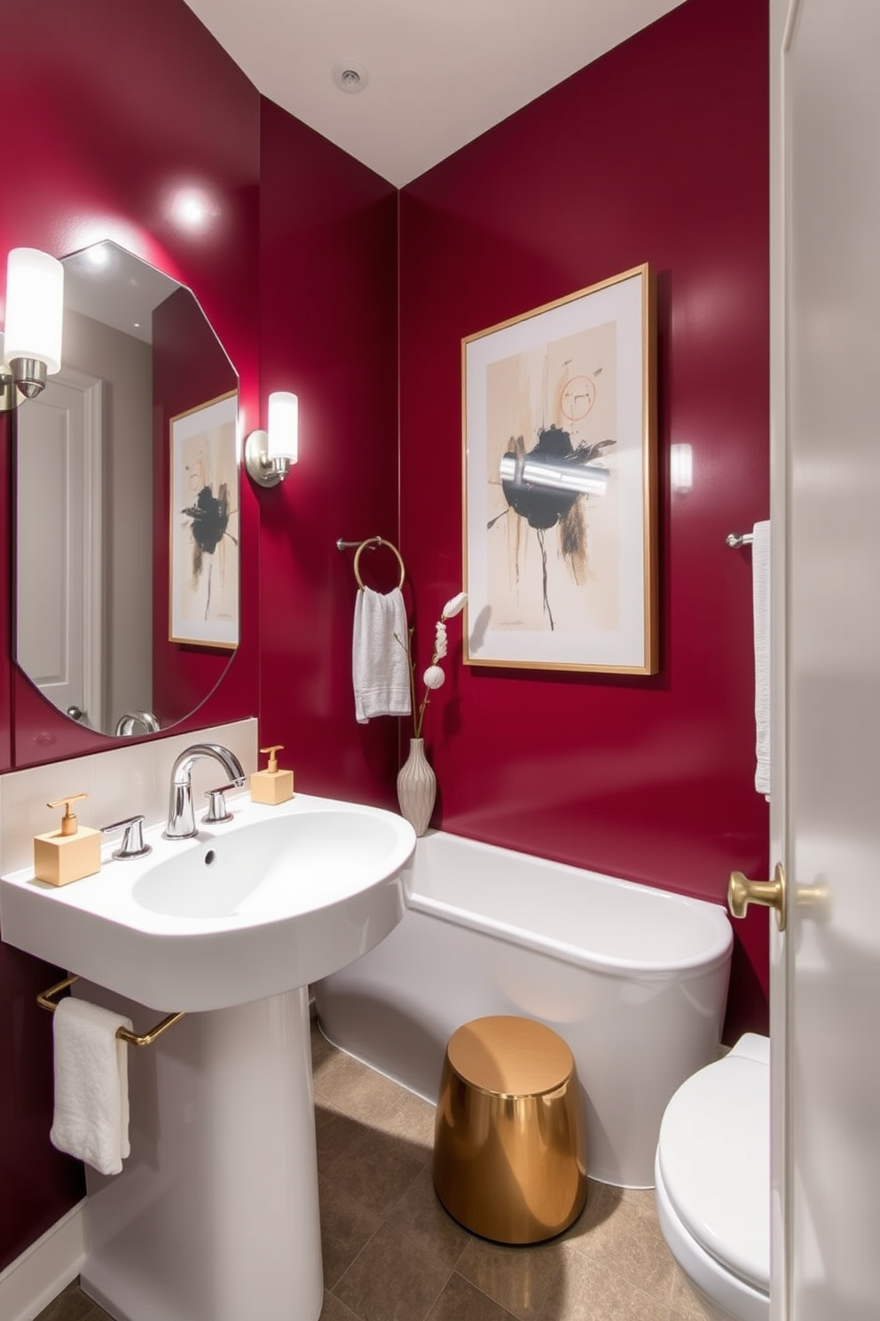 Burgundy Wall Painting Ideas 21