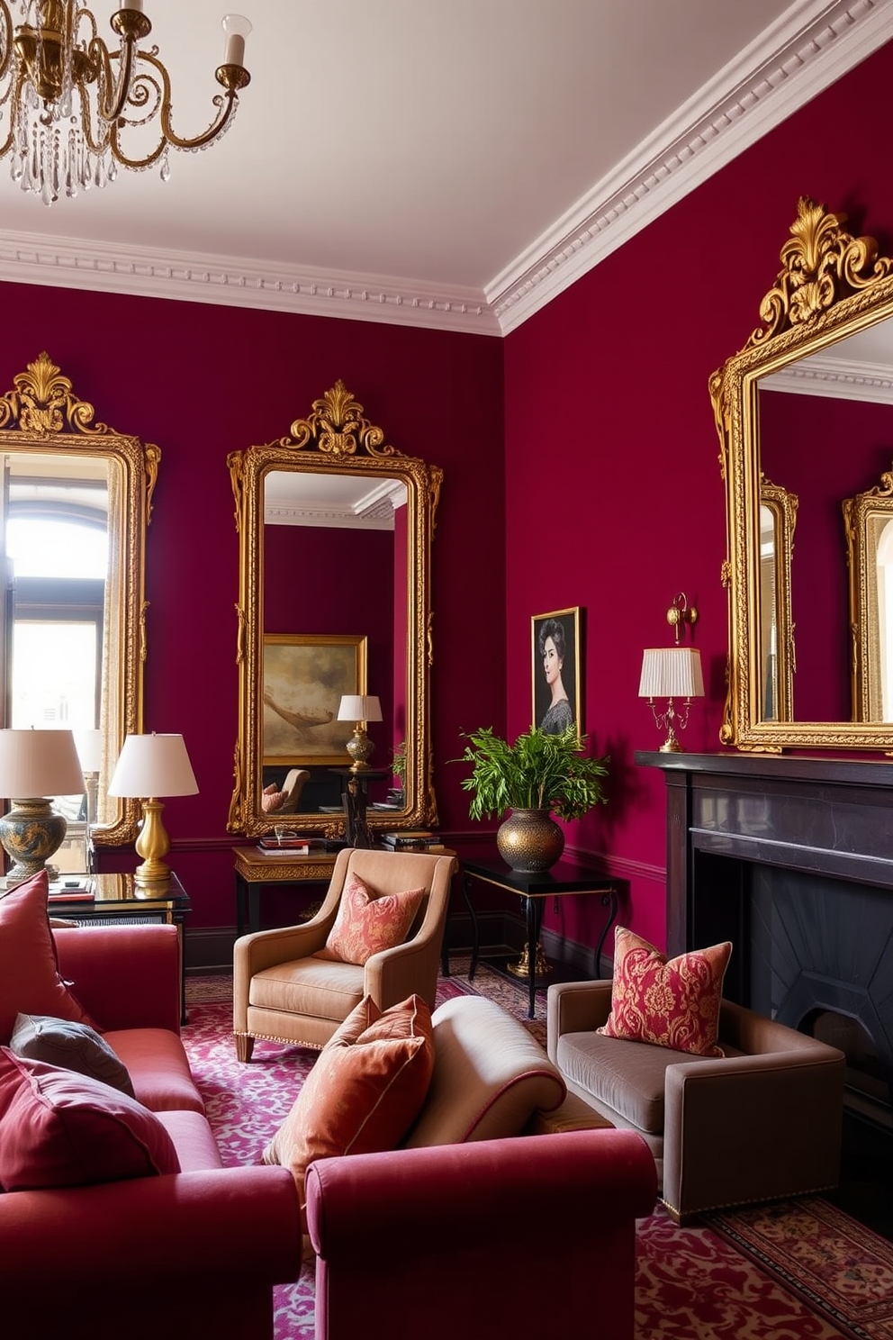 Burgundy Wall Painting Ideas 26