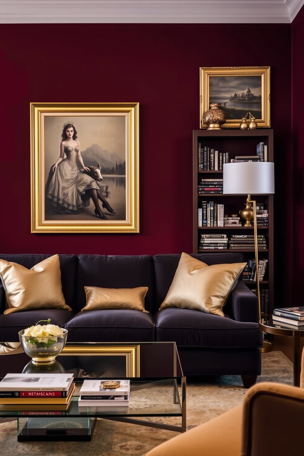 Burgundy Wall Painting Ideas 27