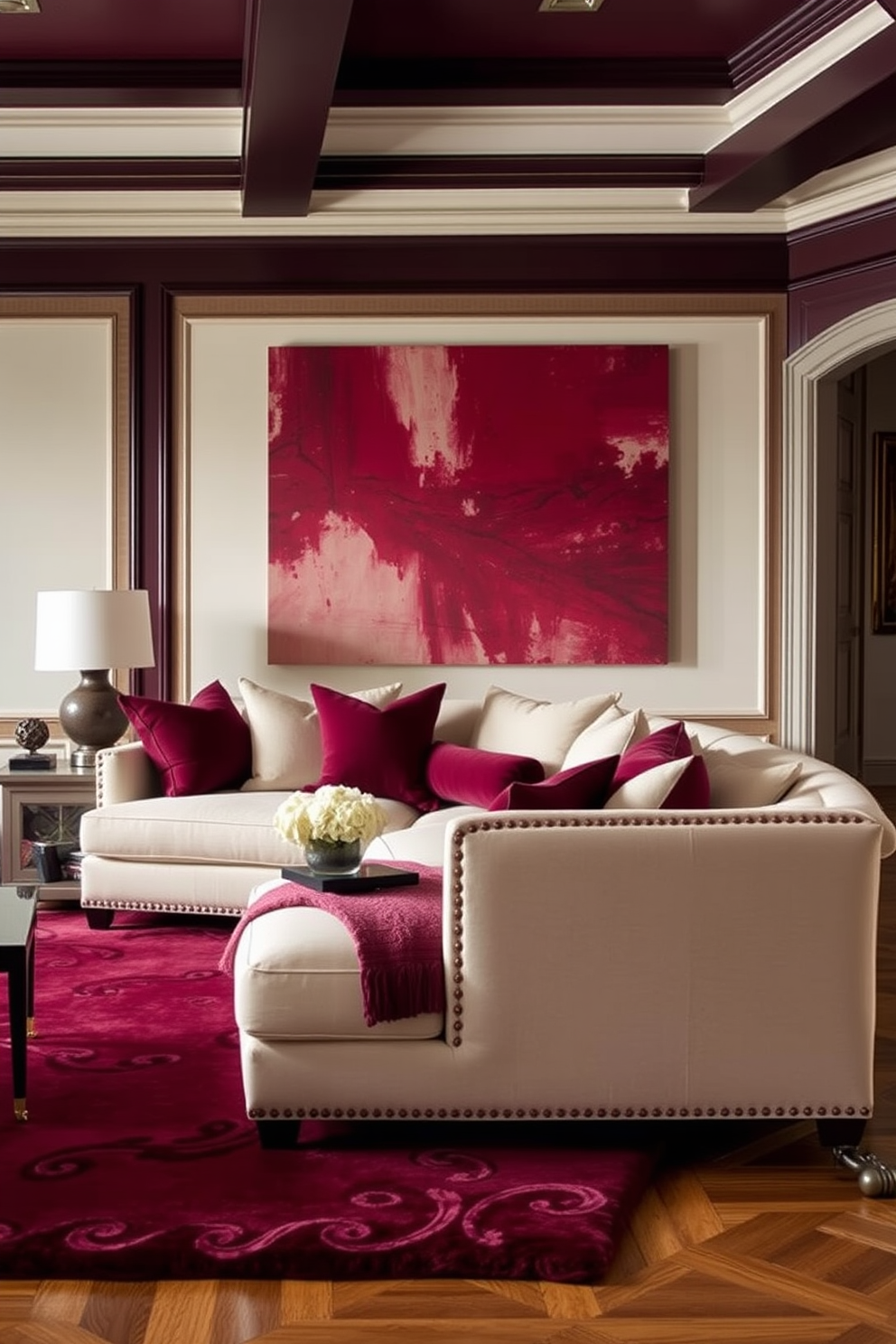 Burgundy Wall Painting Ideas 3