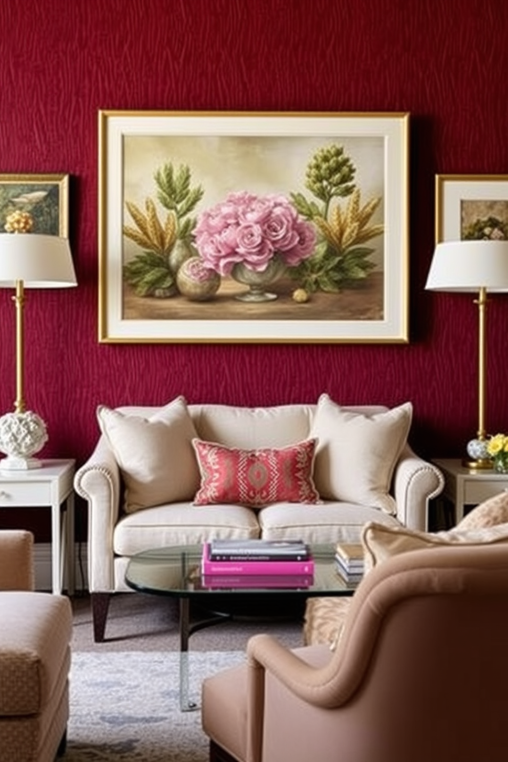 Burgundy Wall Painting Ideas 8