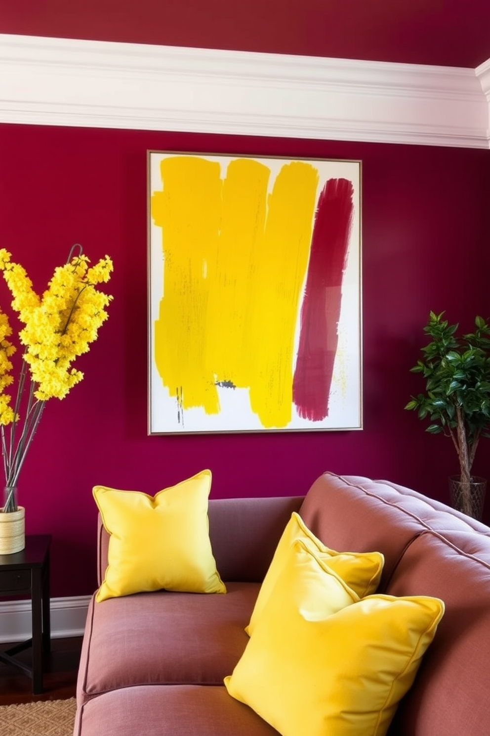 Burgundy Wall Painting Ideas 9