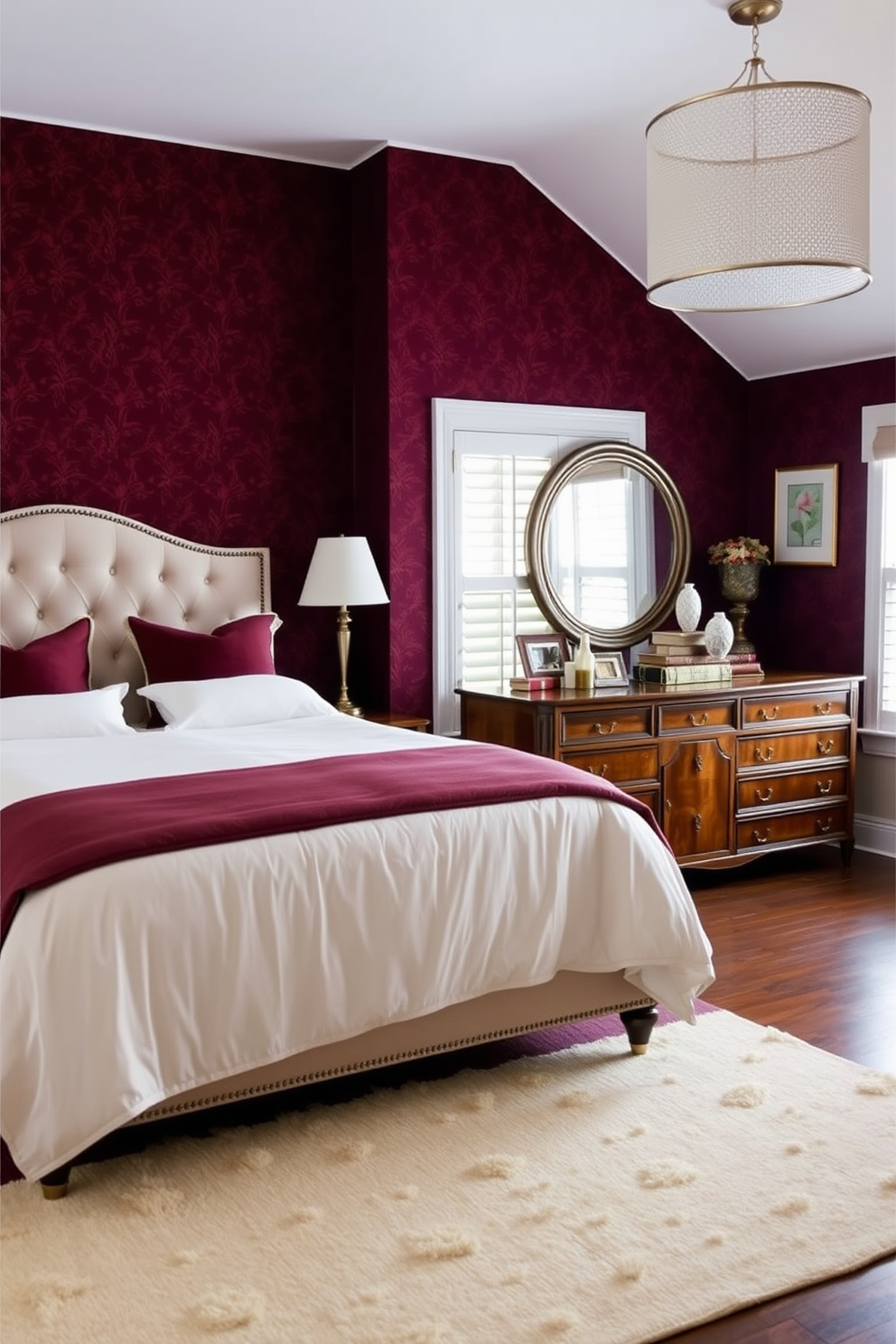 Burgundy Wallpaper Decorating Ideas 1