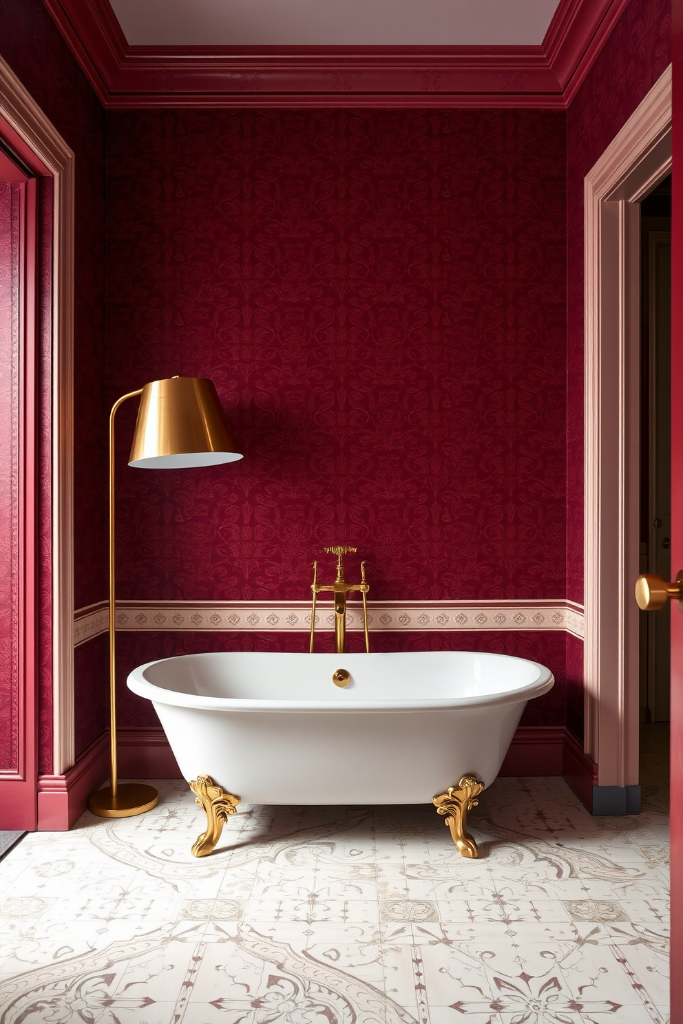 Burgundy Wallpaper Decorating Ideas 14