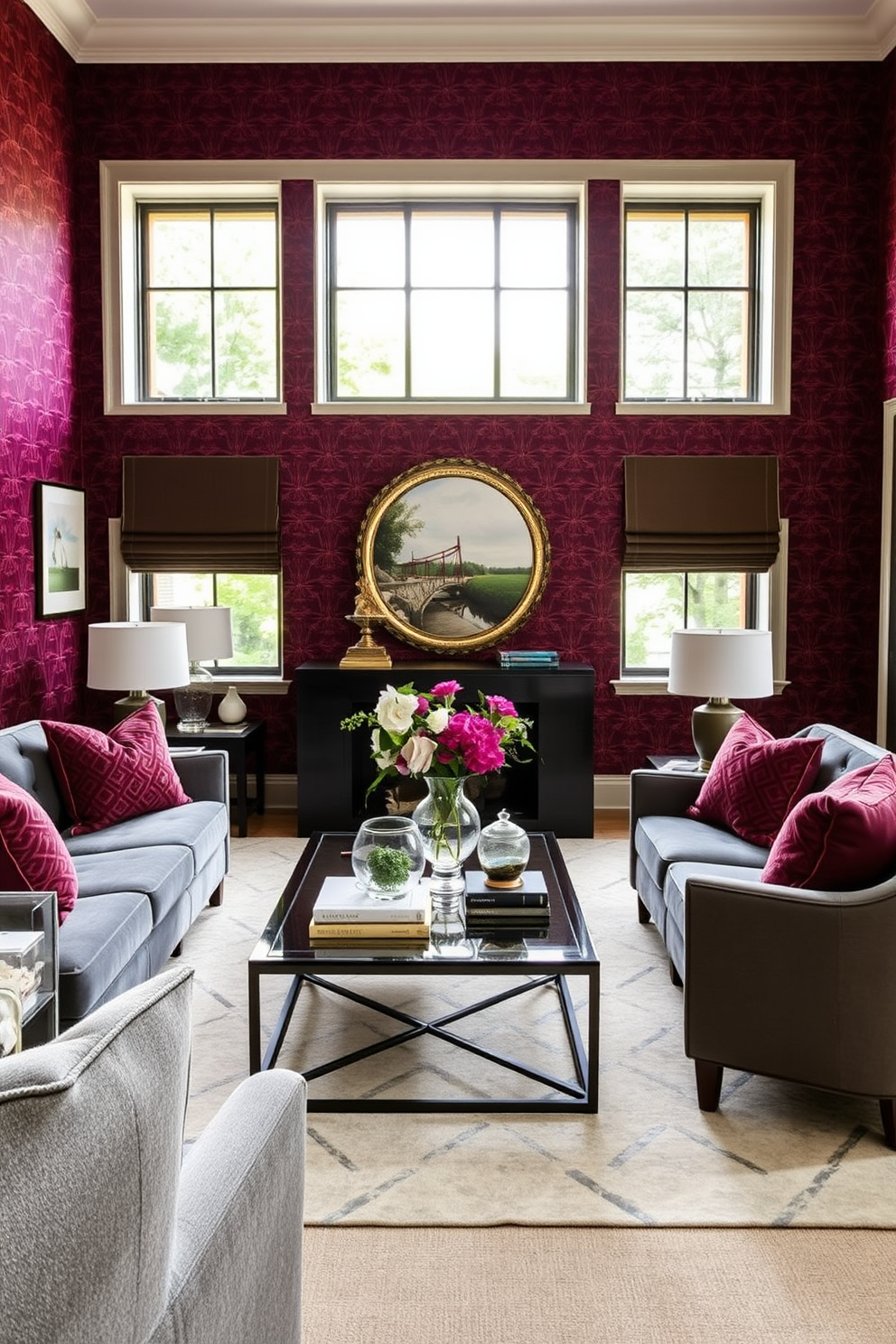 Burgundy Wallpaper Decorating Ideas 17