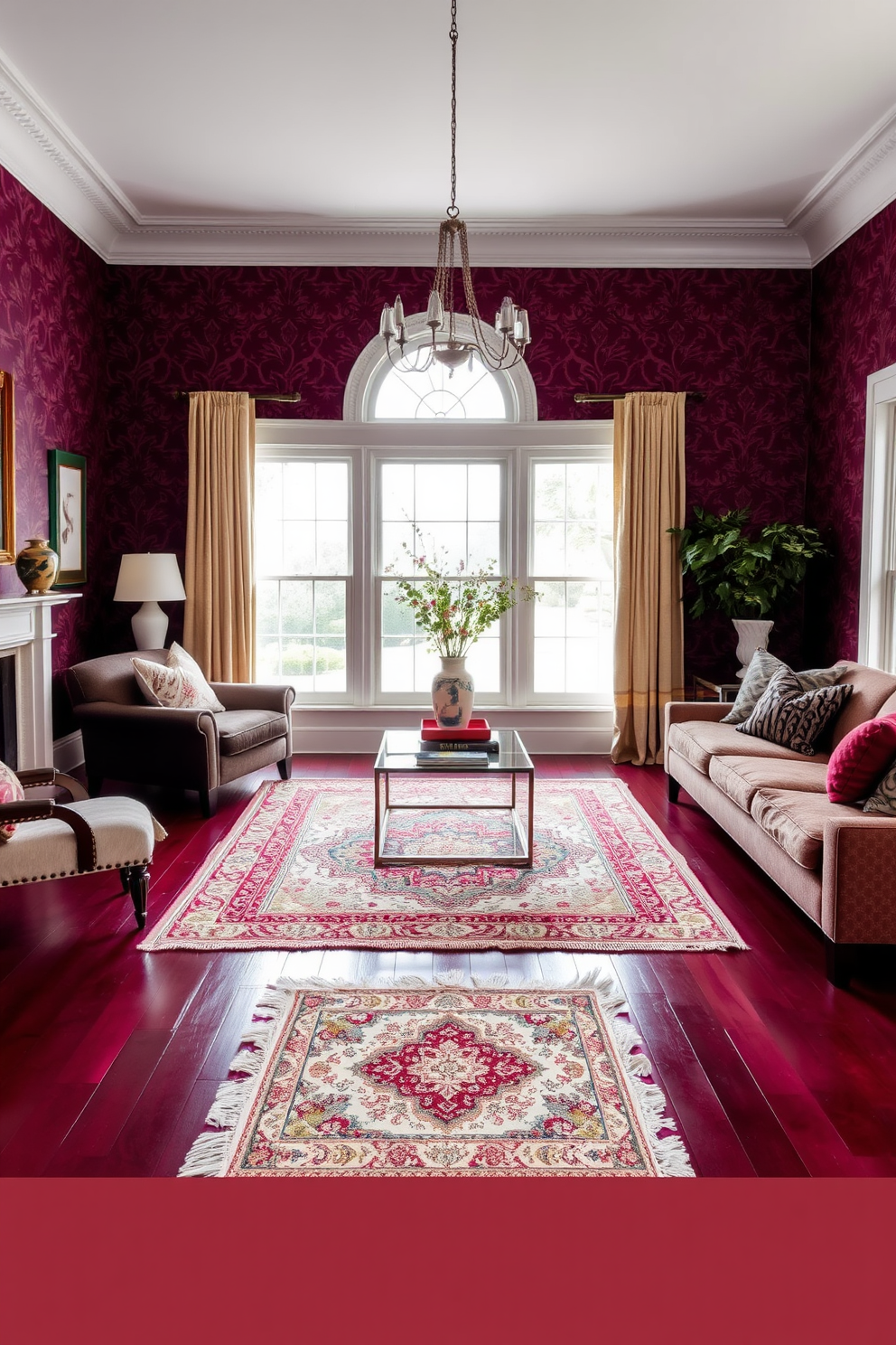 Burgundy Wallpaper Decorating Ideas 19