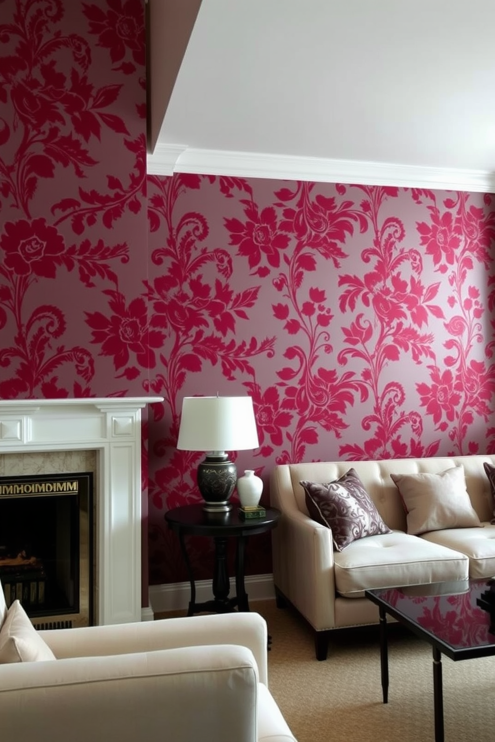 Burgundy Wallpaper Decorating Ideas 2