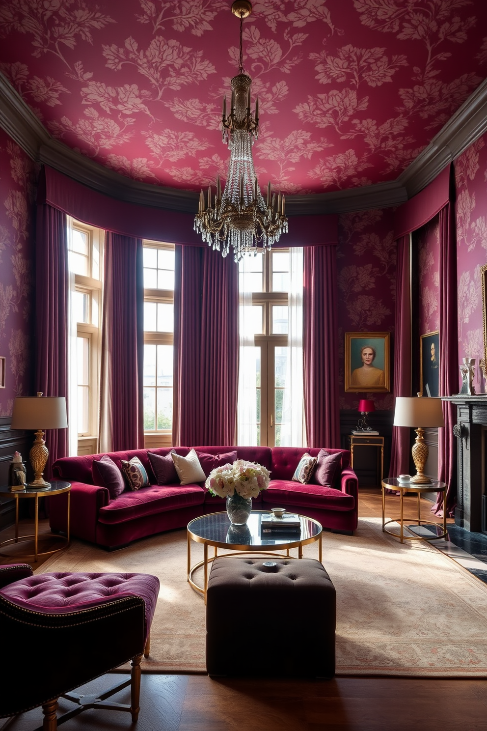 Burgundy Wallpaper Decorating Ideas 20