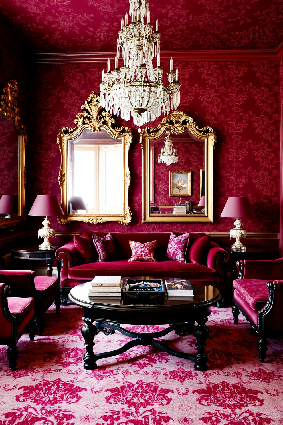 Burgundy Wallpaper Decorating Ideas 22