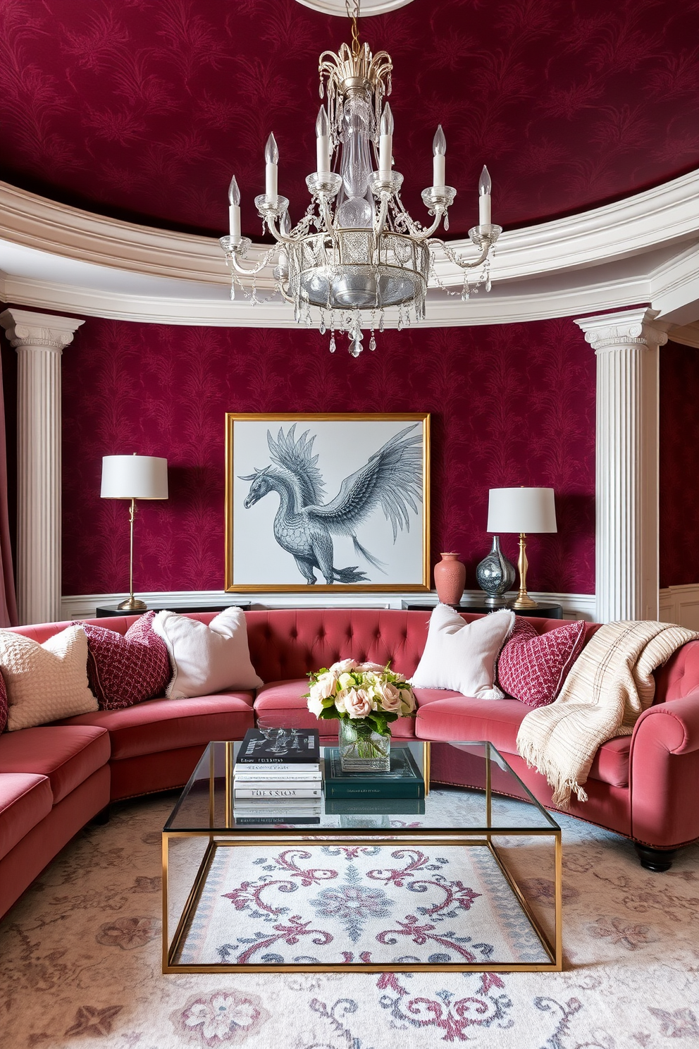 Burgundy Wallpaper Decorating Ideas 24