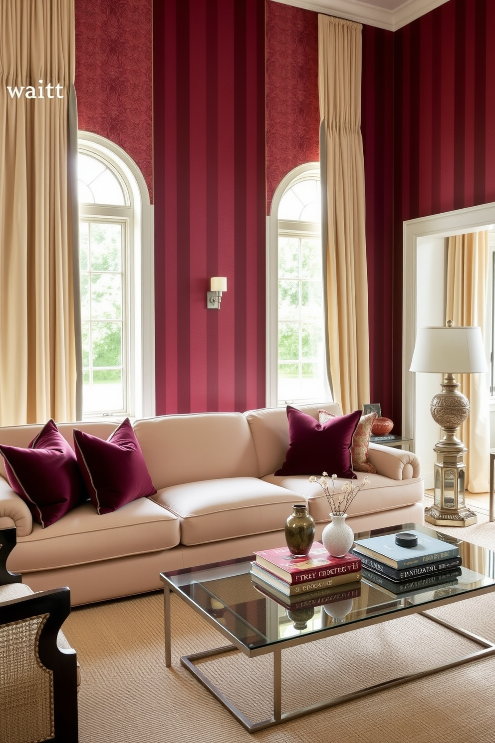 Burgundy Wallpaper Decorating Ideas 3