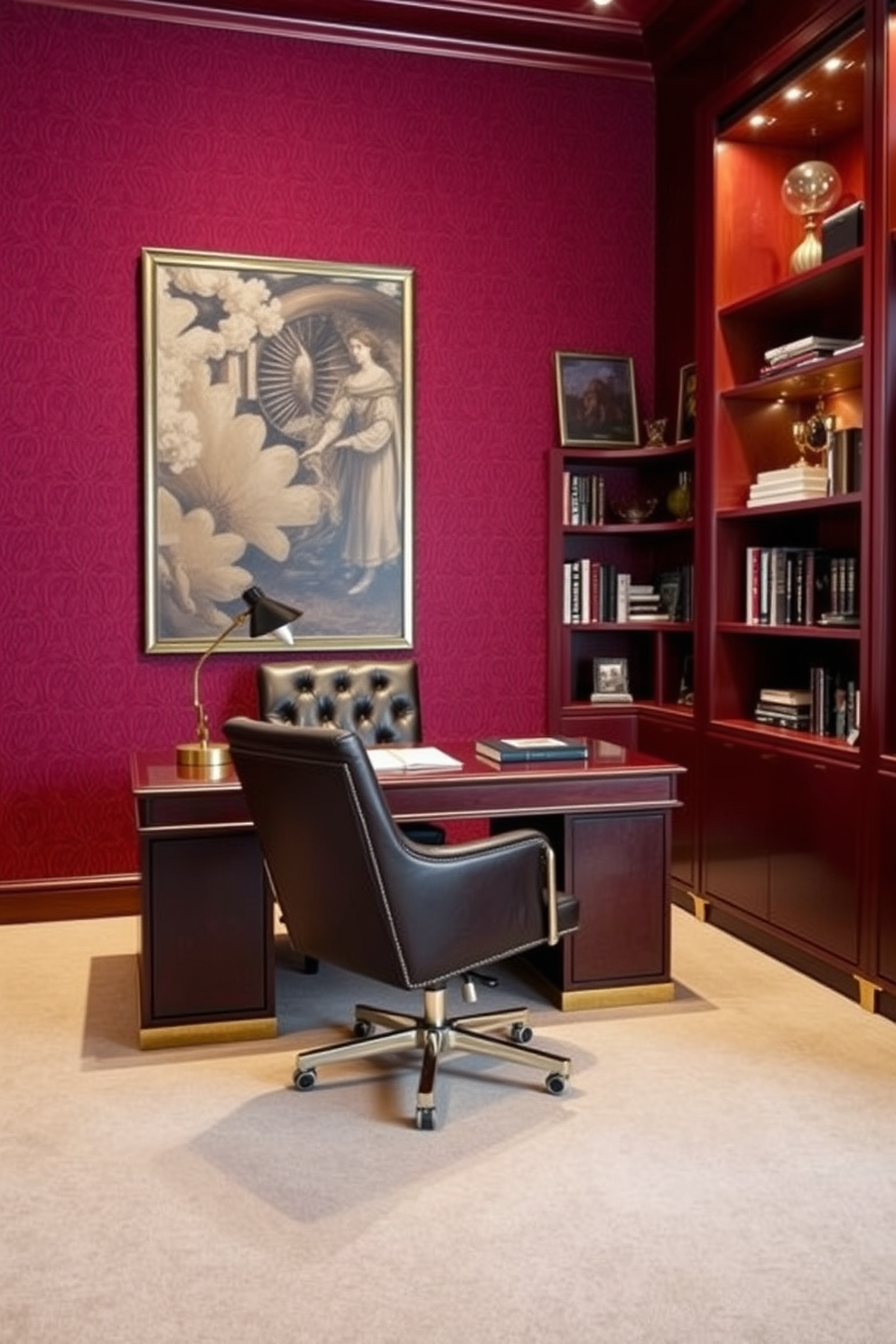 Burgundy Wallpaper Decorating Ideas 7