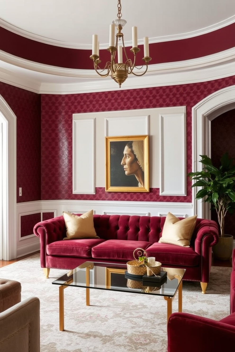 Burgundy Wallpaper Decorating Ideas 9