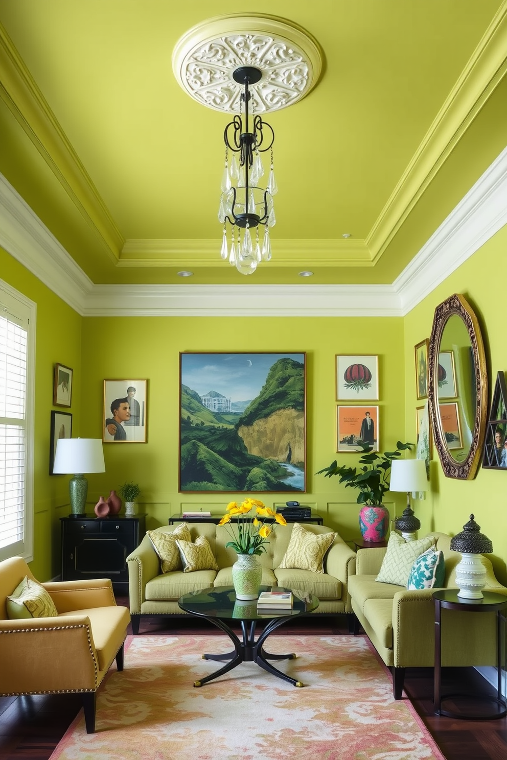 Chartreuse Wall Painting Ideas 13