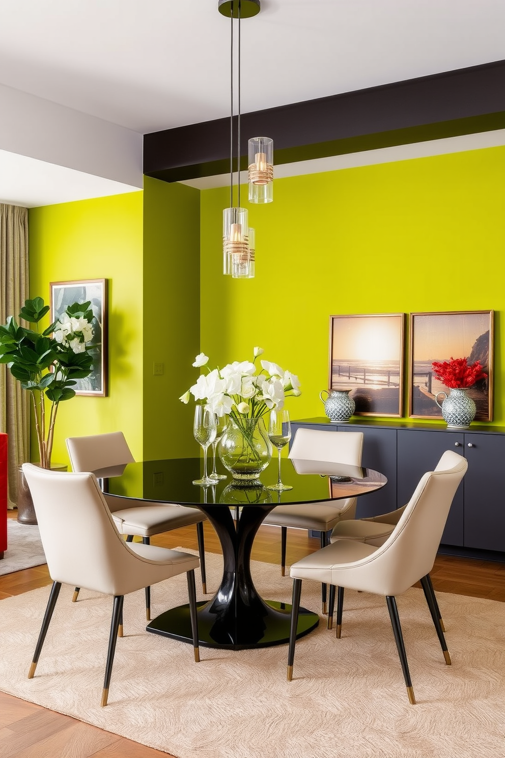 Chartreuse Wall Painting Ideas 19