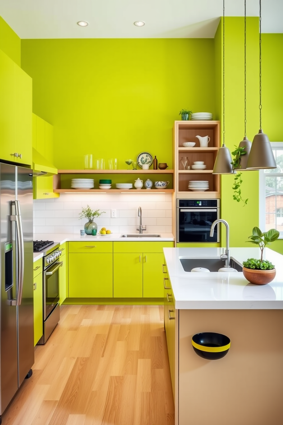 Chartreuse Wall Painting Ideas 4