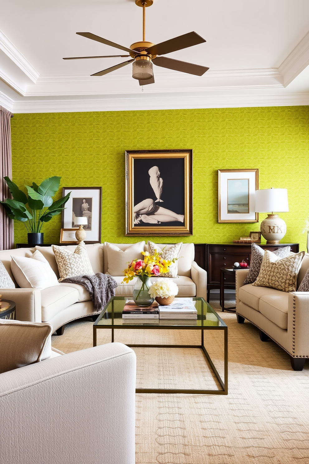 Chartreuse Wallpaper Decorating Ideas 1