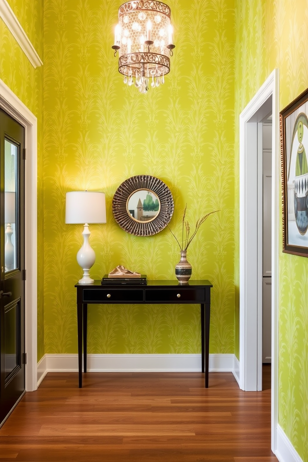 Chartreuse Wallpaper Decorating Ideas 11