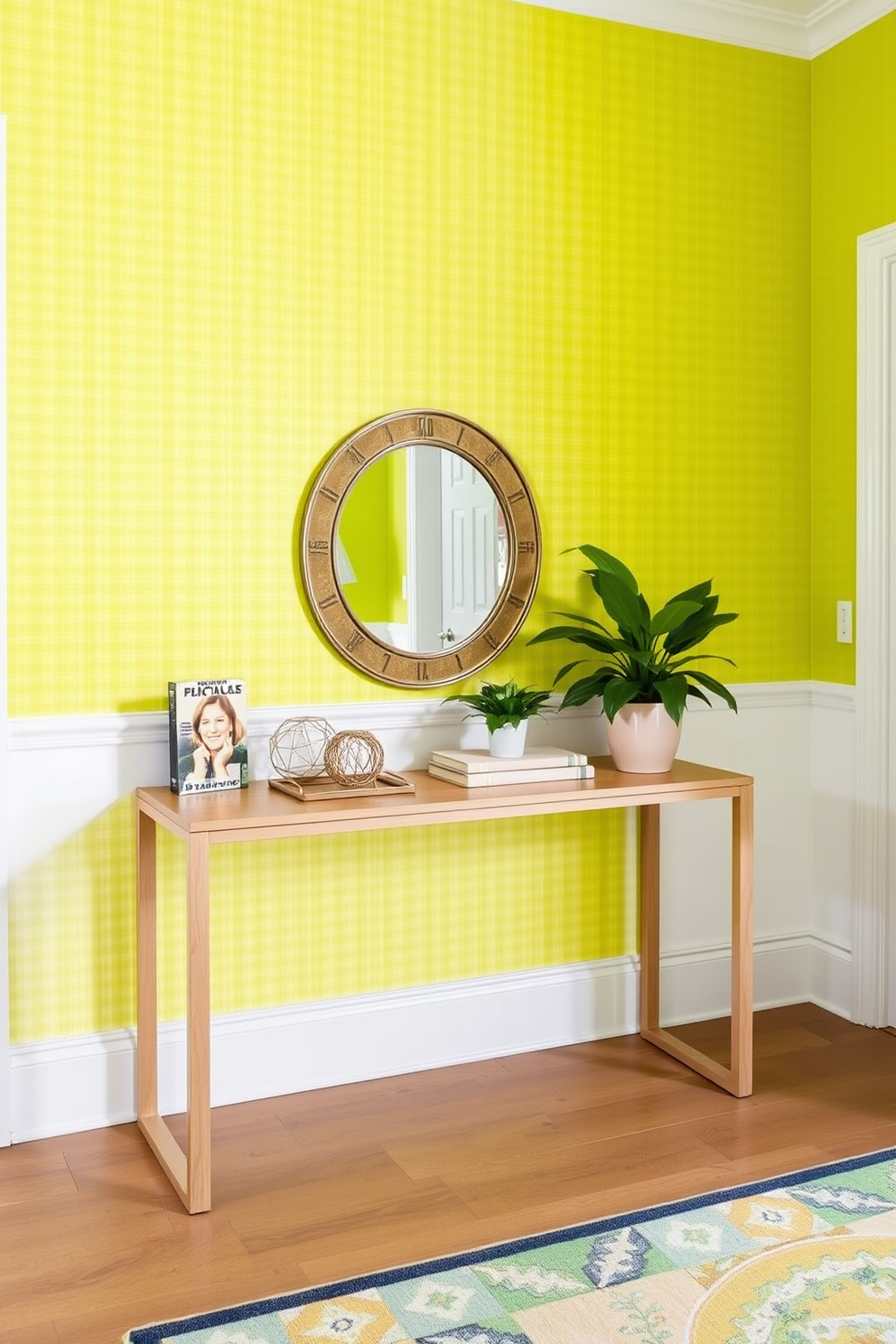 Chartreuse Wallpaper Decorating Ideas 24