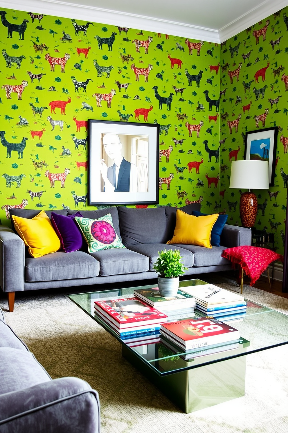 Chartreuse Wallpaper Decorating Ideas 25