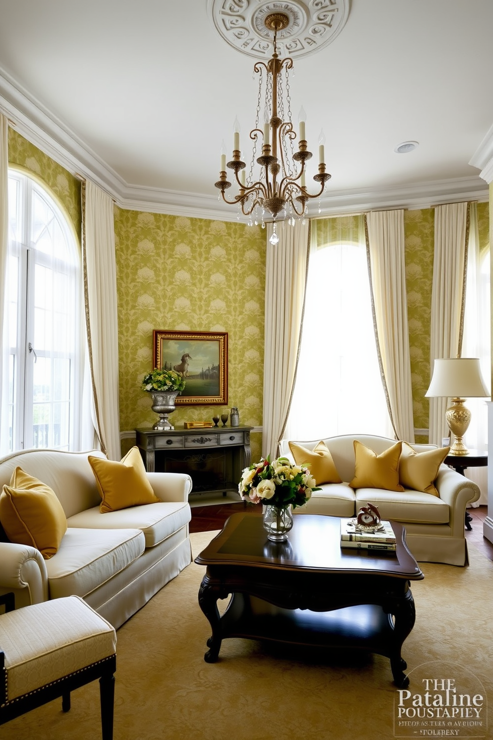 Chartreuse Wallpaper Decorating Ideas 26