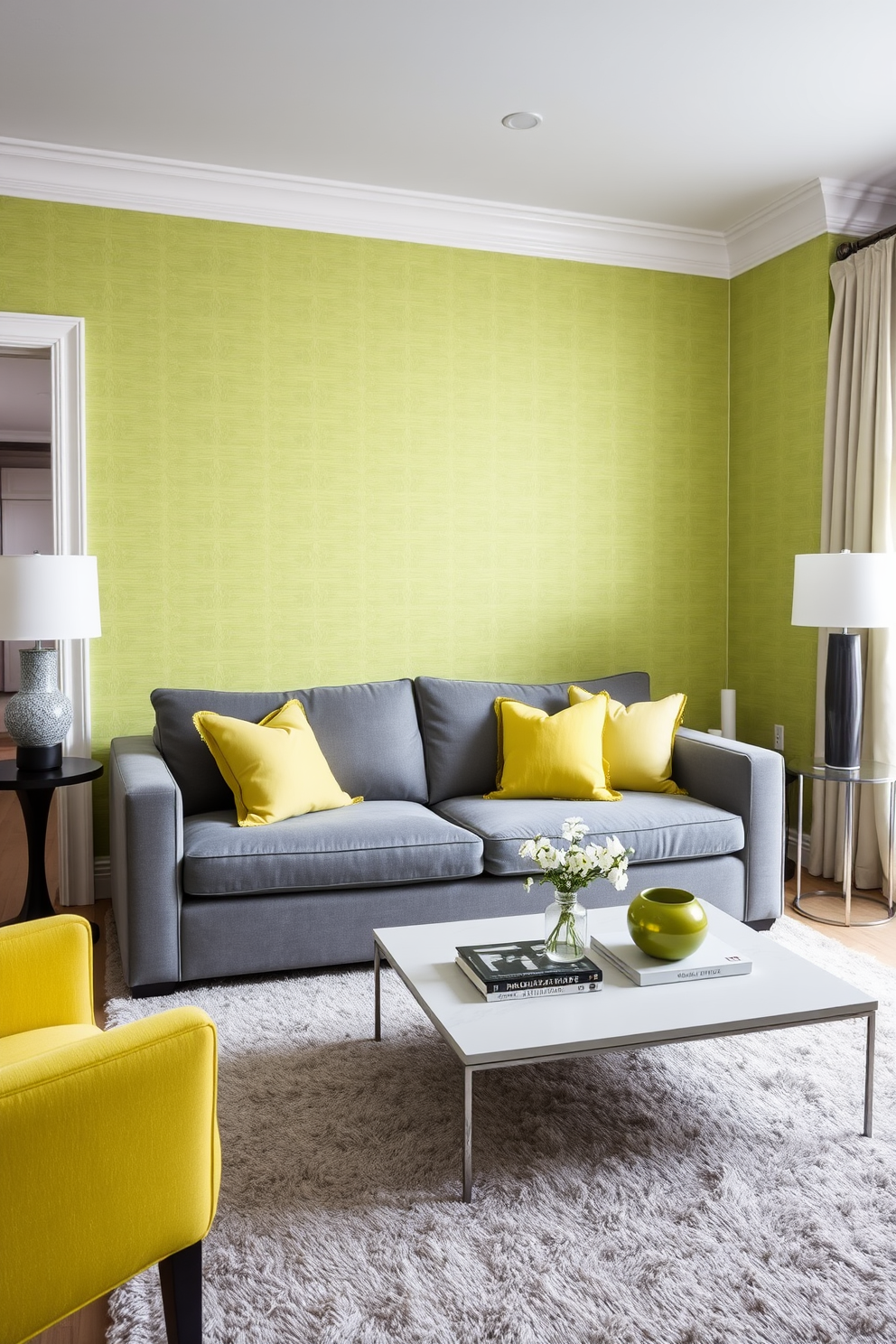 Chartreuse Wallpaper Decorating Ideas 28