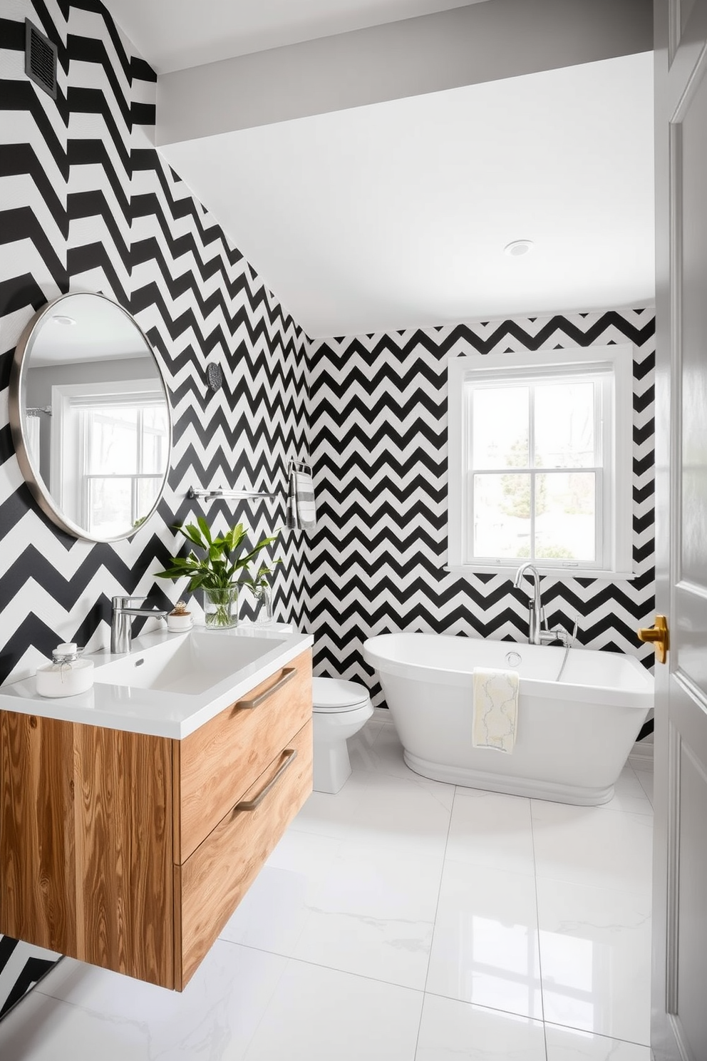 Chevron Wallpaper Decorating Ideas 26