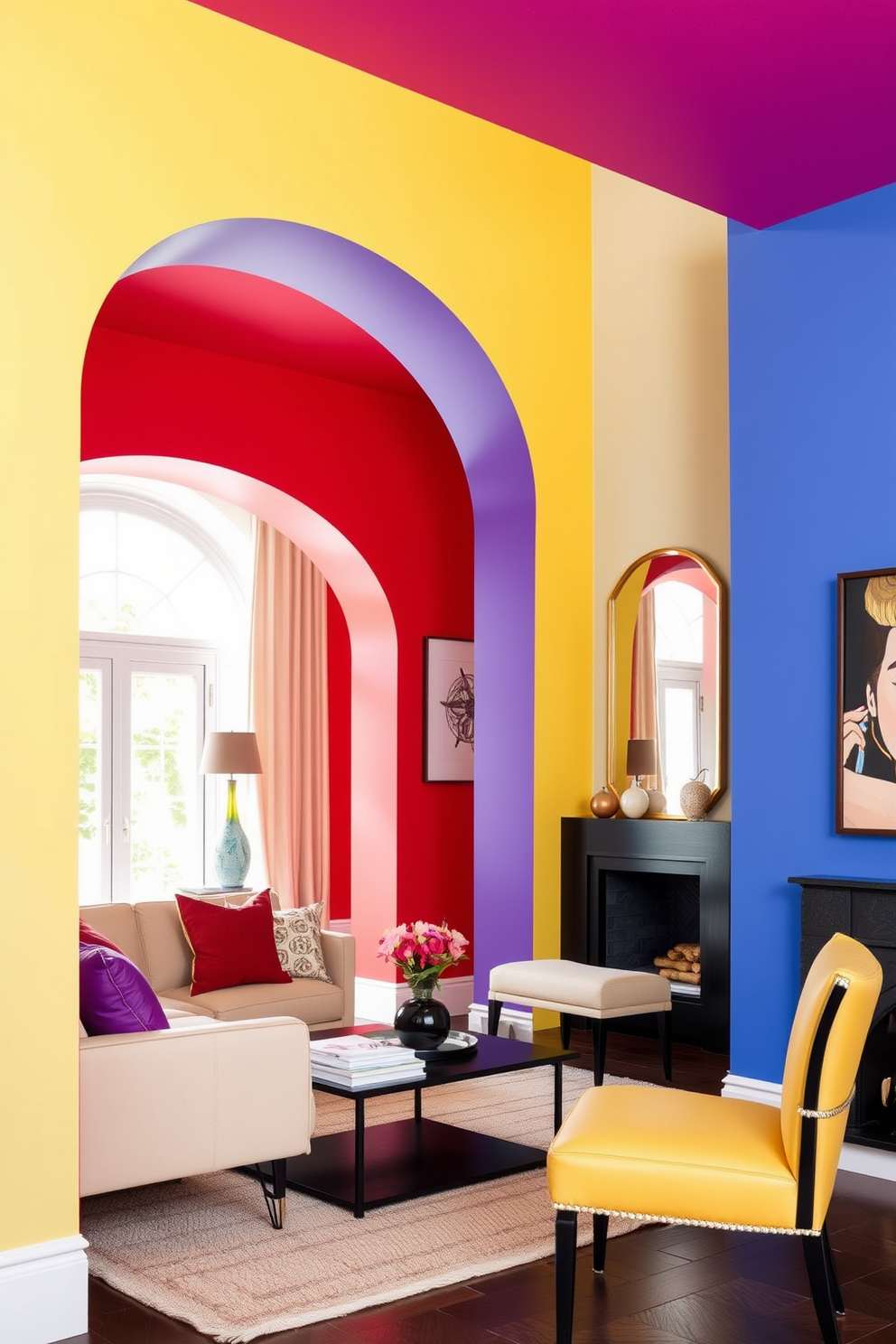 Color Blocking Wall Painting Ideas 16