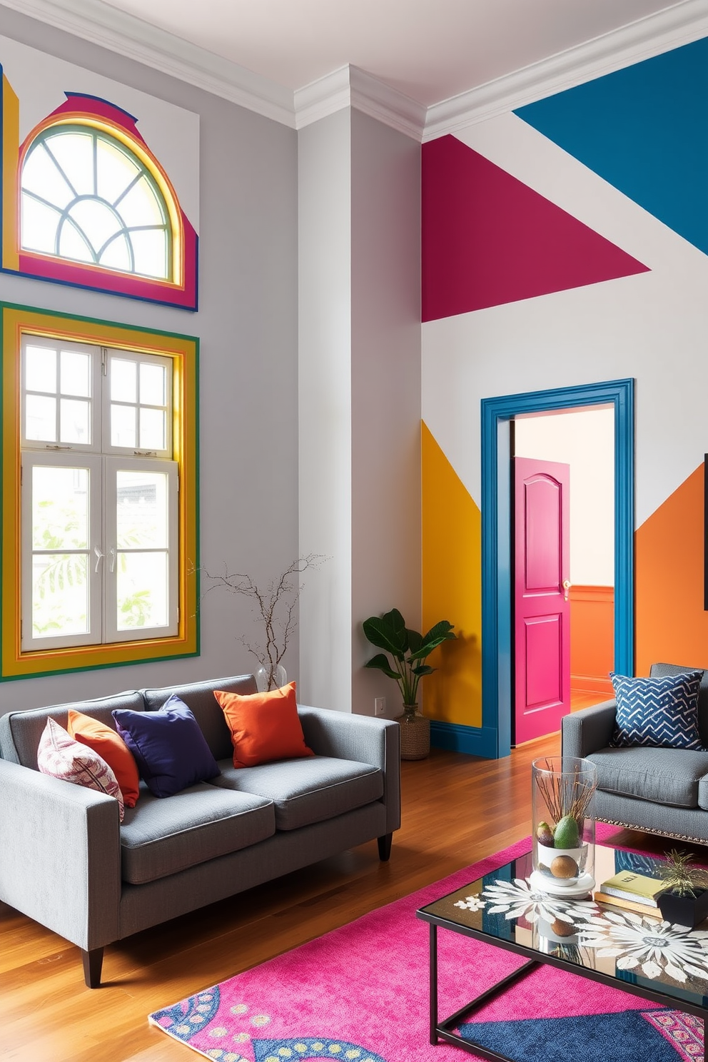 Color Blocking Wall Painting Ideas 20